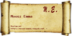 Moosz Emma névjegykártya